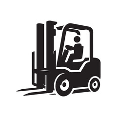 forklift vector silhouette clip art logo design illustration © MdBadal