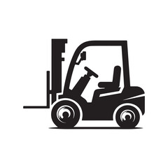 forklift vector silhouette clip art logo design illustration