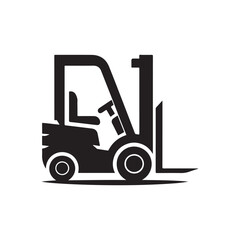 forklift vector silhouette clip art logo design illustration