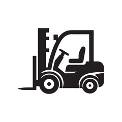 forklift vector silhouette clip art logo design illustration