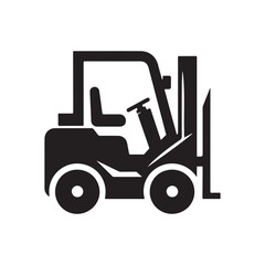 forklift vector silhouette clip art logo design illustration