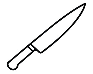 A sharp kitchen knife isolated on white background for cooking Ai Generated