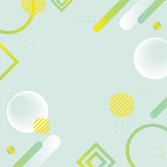 Geometric patterns in a scattered design.
A simple, pop pattern in light blue, green, yellow. / 散りばめられた幾何学模様の背景素材 シンプルでポップな模様 水色 緑 黄色