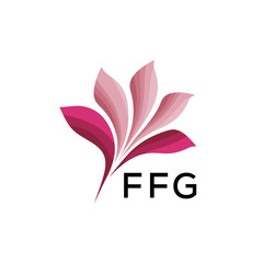Fototapeta premium FFG Modern Floral Abstract Logo Design, FFG Later Logo, Creative Botanical Brand Identity, Luxury Flower Emblem for Business 