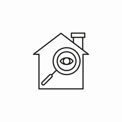 house inspection magnifying icon sign vector