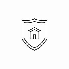house shield protection icon sign vector