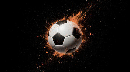 Naklejka premium soccer ball in flames