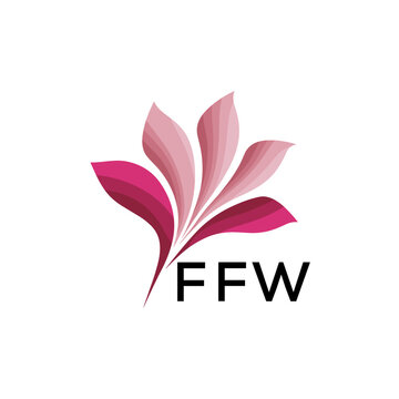 FFW Modern Floral Abstract Logo Design, FFW Later Logo, Creative Botanical Brand Identity, Luxury Flower Emblem for Business
