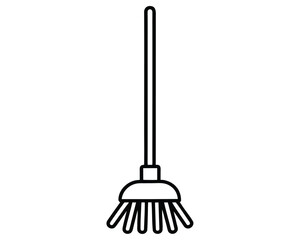 A broom isolated on white background used for cleaning floors Ai Generated