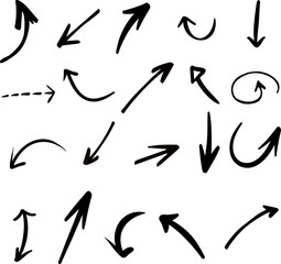 Fototapeta premium Hand-drawn arrow collection for modern design projects, pointing direction and navigation with style