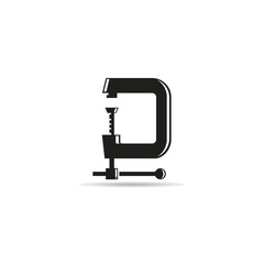 C clamp tool icon on white background