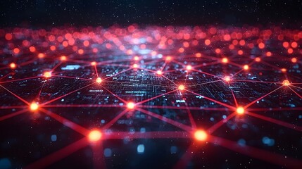 Obraz premium Vibrant digital network powering a futuristic global economy