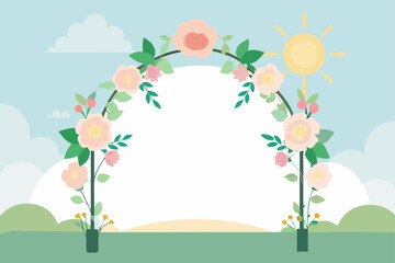 Naklejka premium wedding arch with pastel peonies and eucalyptus i