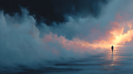 Majestic Sunset Over Tranquil Water