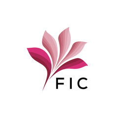 FIC Modern Floral Abstract Logo Design, FIC Later Logo, Creative Botanical Brand Identity, Luxury Flower Emblem for Business
