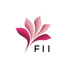 FII Modern Floral Abstract Logo Design, FII Later Logo, Creative Botanical Brand Identity, Luxury Flower Emblem for Business
