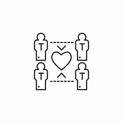 human heart connection icon sign vector