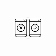 mobile app comparison icon sign vector