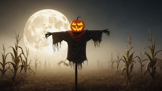 halloween pumpkin with bats and moon