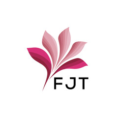 FJT Modern Floral Abstract Logo Design, FJT Later Logo, Creative Botanical Brand Identity, Luxury Flower Emblem for Business

