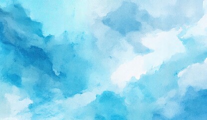Fototapeta premium Soft, light blue watercolor clouds