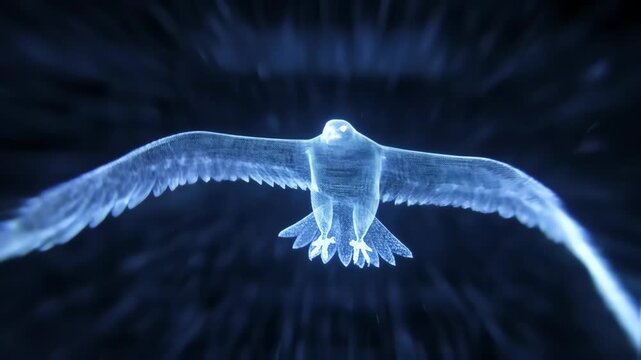 Digital eagle in flight