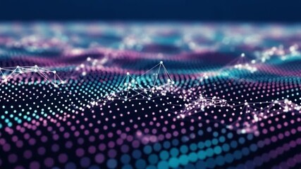 An Abstract Visualization of Data Waves: A Dynamic Representation of Interconnected Nodes and Modulated Patterns in a Digital Landscape - Powered by Adobe