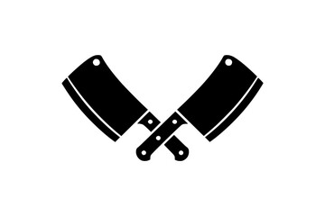 Crossed cleavers silhouette