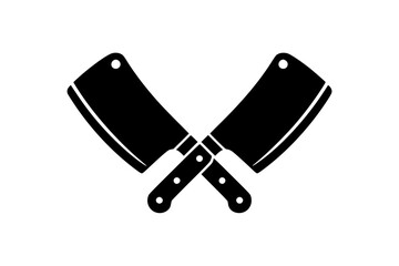Crossed cleavers silhouette
