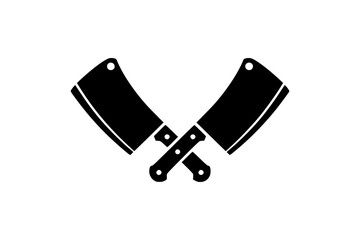 Crossed cleavers silhouette