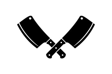 Crossed cleavers silhouette