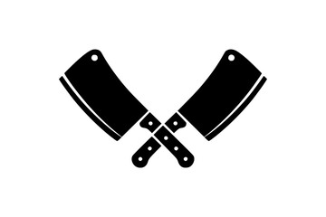 Crossed cleavers silhouette