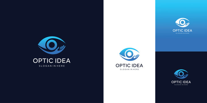 Eye logo and icon set. Abstract Eyesight  logo design collection.