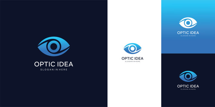 Eye Circle abstract icon, Eye vision vector logo design 