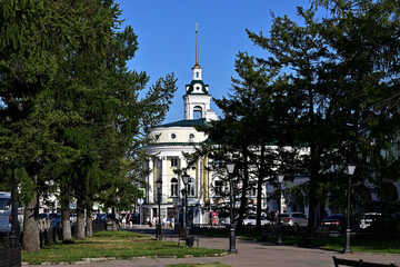 An architectural monument at the intersection of Sovetskaya and Tchaikovsky streets in Kostroma.