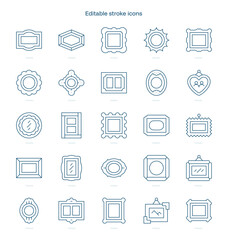 Frames stroke icon. Frames line icon set. editable stroke icon pack