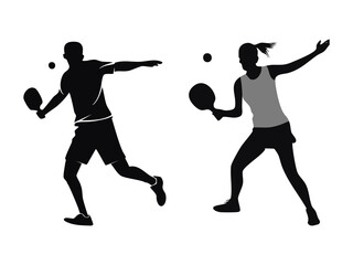 Silhouette of a tennis or table tennis player