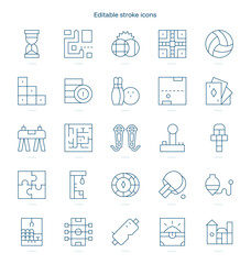 Game Development stroke icon. Game Development line icon set. editable stroke icon pack