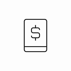 mobile payment dollar icon sign vector