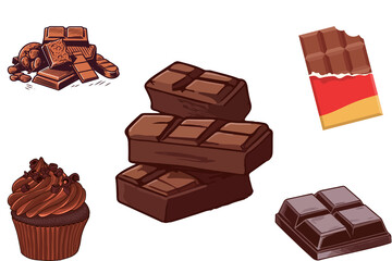 Chocolate vector illustrations