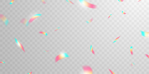 Light effect and zigzag ribbon falling from above on a beam of light, tinsel vector