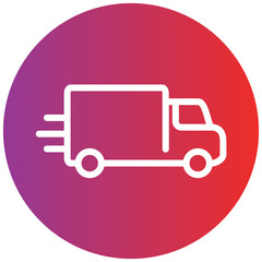 Delivery Truck Line Icon Style