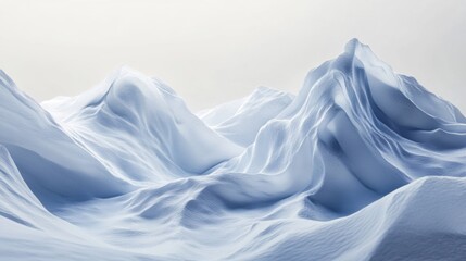 Obraz premium Blue pastel mountain forms for abstract design background fantasy landscape and minimal winter visuals concept