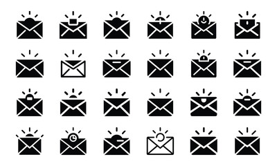  Collection of Glowing Digital Marketing, Communication, and Business Icons