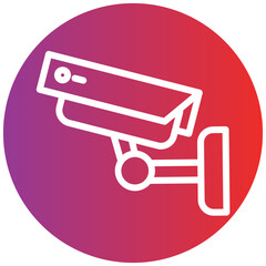 Cctv Camera Line Icon Style
