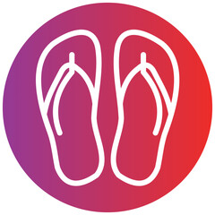 Slippers Line Icon Style