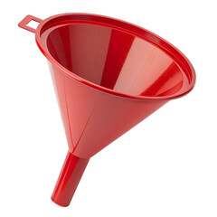 Red Plastic Funnel Isolated