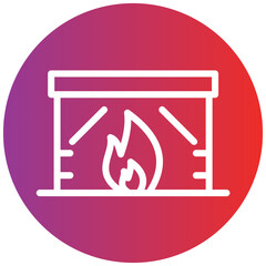 Fireplace Line Icon Style