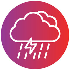 Rainy Line Icon Style