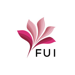 Obraz premium FUI Modern Floral Abstract Logo Design, FUI Later Logo, Creative Botanical Brand Identity, Luxury Flower Emblem for Business 